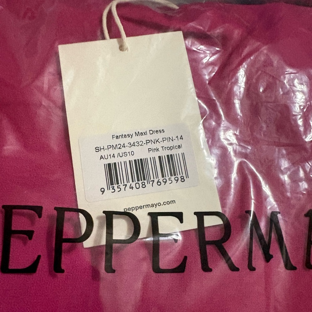 Peppermayo NWT Fantasy Maxi Dress Pink Tropical Sz 10 - Picture 8 of 9